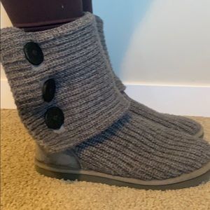 ugg grey knit boots